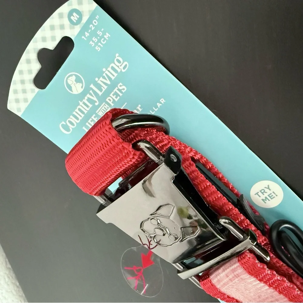 Country Living by Silver Paw Light Up Dog Collars, LED USB Rechargeable M